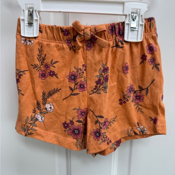 The Children’s Place 2T Girls Orange Floral Soft Shorts - Picture 1 of 4